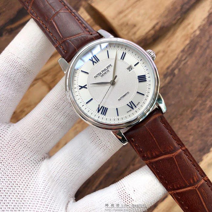 百達翡麗PATEK PHILPPE 全自動機械機芯 316L精鋼表殼 真皮錶帶 男士腕表  wssb3811